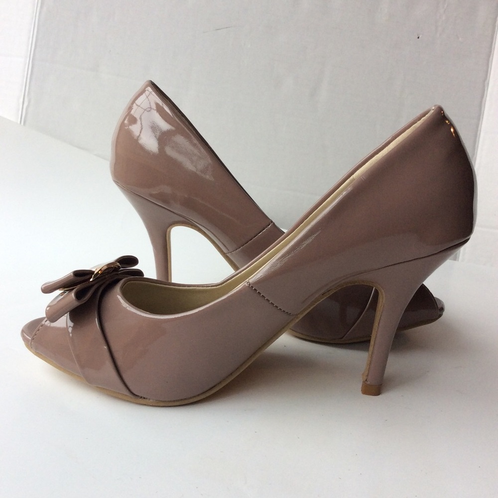 Marilyn Moda Chavas Patent Leather Open-toe Heels